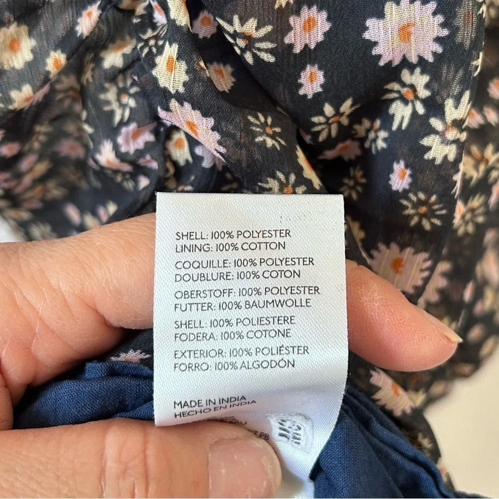 Free People Women’s Dress Medium Blue Gray Dixie Floral Print Off Shoulders Date